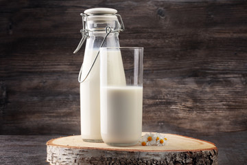 Milk jug and glass milk - healthy lifestyle concept