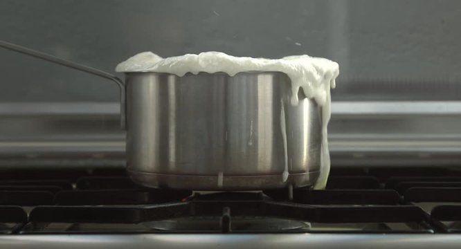 Close up the overboiled milk
