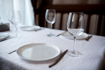 Classic table in the restaurant.