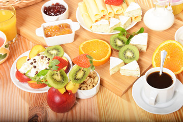 Fruit skewers for the first breakfast