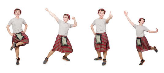 Funny scotsman isolated on white
