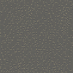 Abstract futuristic circuit board seamless vector background