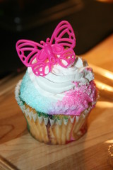 spring colored cupcake