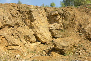Dolomite rock in an old quarry as
