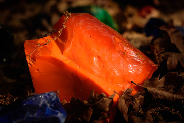 Close up of an orange stone