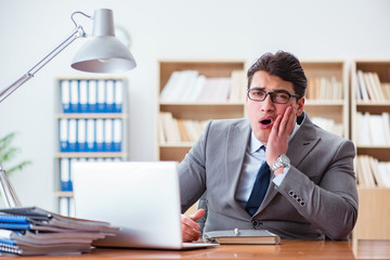 Naklejka premium Sick businessman in the office