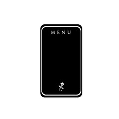 The menu writing on a black color figure