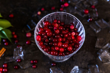 Fresh Organic Cranberries Top View