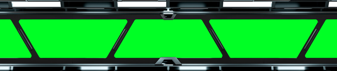 Spaceship black corridor 3D rendering © sdecoret