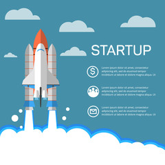 Obraz premium Business startup, new project. Flat design style modern vector illustration.