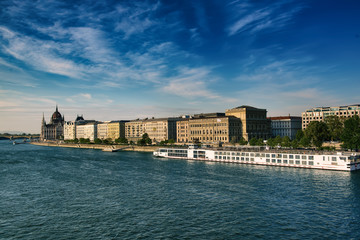 Fototapeta premium The embankment of the river Danube in Budapest, Hungary