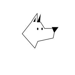 Vector black outline icon dog