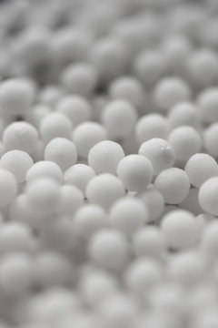 White homeopathic globules close-up © korionov