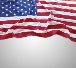 USA flag on grey background