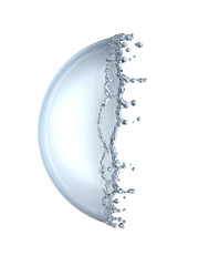Water splash in the form of a sphere . 3D