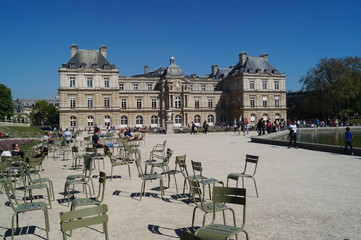 sénat, palais du Luxembourg, paris, France, jardins, ciel, bateau