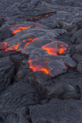 Flowing lava in Hawaii