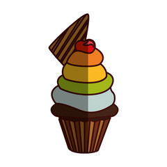 cupcake dessert sweet vector icon illustration graphic design