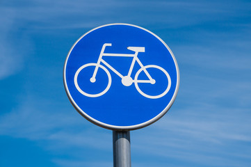 Cycle lane road sign.