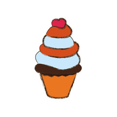 cupcake dessert sweet vector icon illustration graphic design