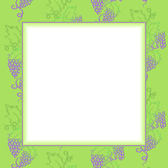 квадратная рамка с виноградной лозой, векторная иллюстрация