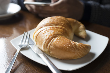 croissant in the cafeteria