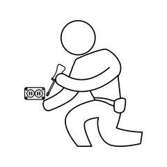 worker man silhouette vector icon illustration graphic design