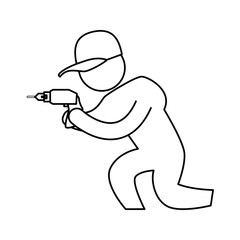 worker man silhouette vector icon illustration graphic design