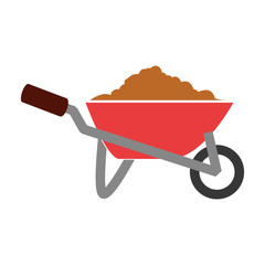 wheelbarrow construction tool vector icon illustration graphic design