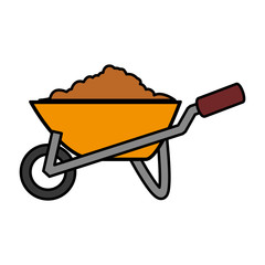 wheelbarrow construction tool vector icon illustration graphic design