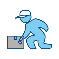worker deliver silhouette vector icon illustration graphic design