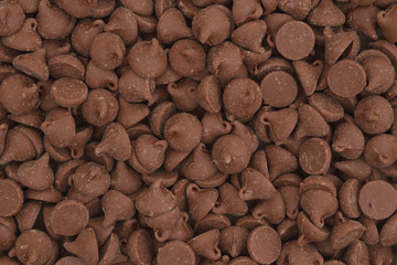 Dark milk chocolate chips background