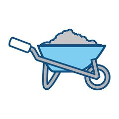 wheelbarrow construction tool vector icon illustration graphic design