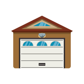 Garage Door House Vector Icon Illustration Graphic Design