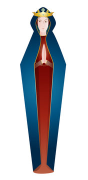 recommend clip art: Blessed Virgin Mary - Madonna with a crown, ascension into Heaven. Religious color design.