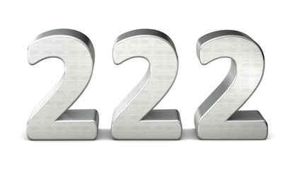 222 zahl silber 3d number silver struktur