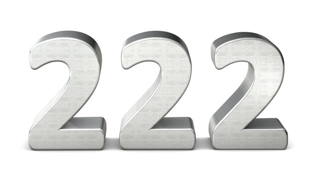 222 zahl silber 3d number silver struktur