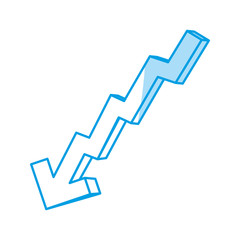 decreasing arrow business vector icon illustration graphic design