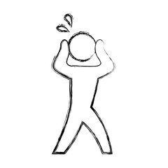 man silhouette nervous vector icon illustration graphic design