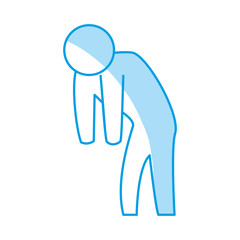 man silhouette depressed vector icon illustration graphic design