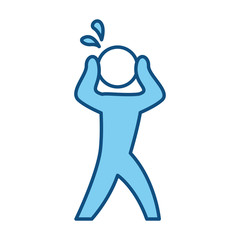 man silhouette nervous vector icon illustration graphic design