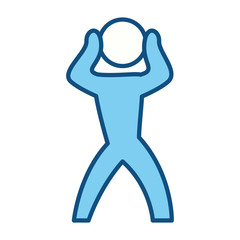 man silhouette nervous vector icon illustration graphic design