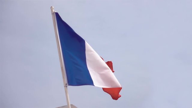 High quality video of french flag in real 1080p slow motion 250fps