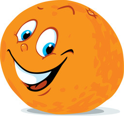 cute orange citrus fruit cartoon - vector illustration