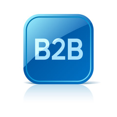 B2B icon on blue web button