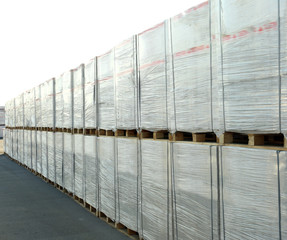Goods for wholesale distribution outdoors