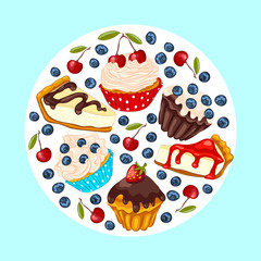 Set of sweet dessert