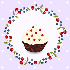 Cupcake greeting card template