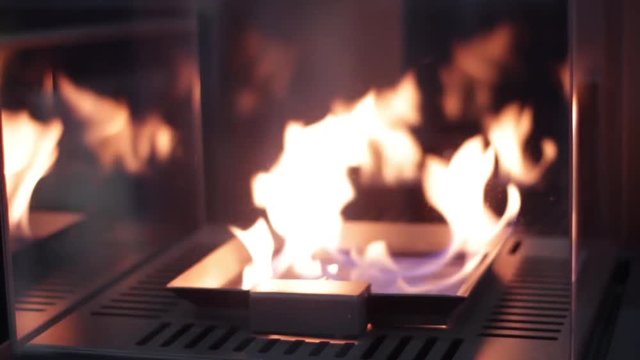 Eko kamin in an apartment or house. Has a very beautiful, attractive and presentable appearance. He works on ecologically clean fuel, odorless and colorless. Fire behind the glass. Decorative heater.