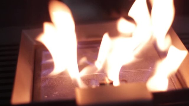Eko kamin in an apartment or house. Has a very beautiful, attractive and presentable appearance. He works on ecologically clean fuel, odorless and colorless. Fire behind the glass. Decorative heater.